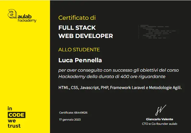 attestato Aulab